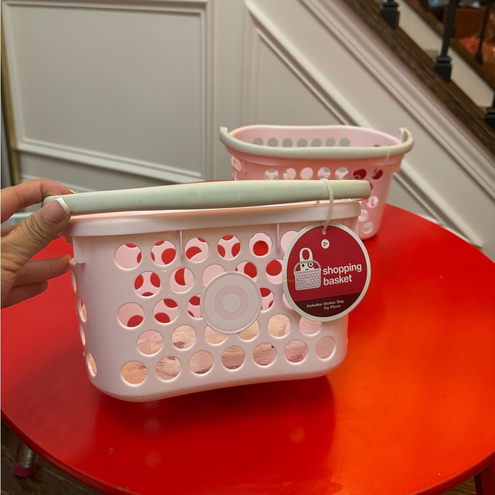 Pink target shopping basket